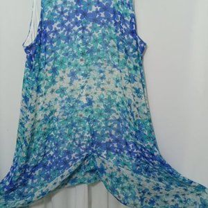 Calvin Klein, Size 14 Dress, Blues, White and Black Floral